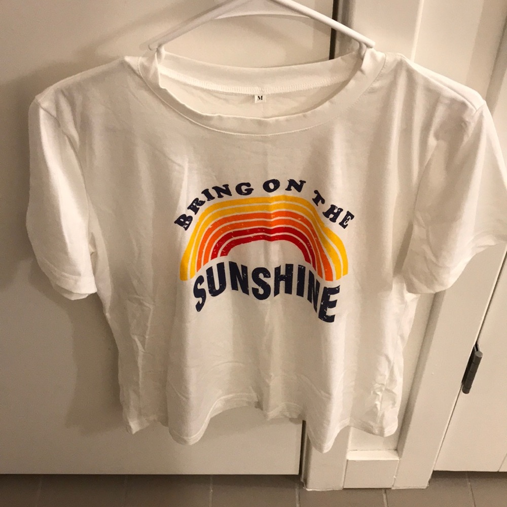 White graphic tee